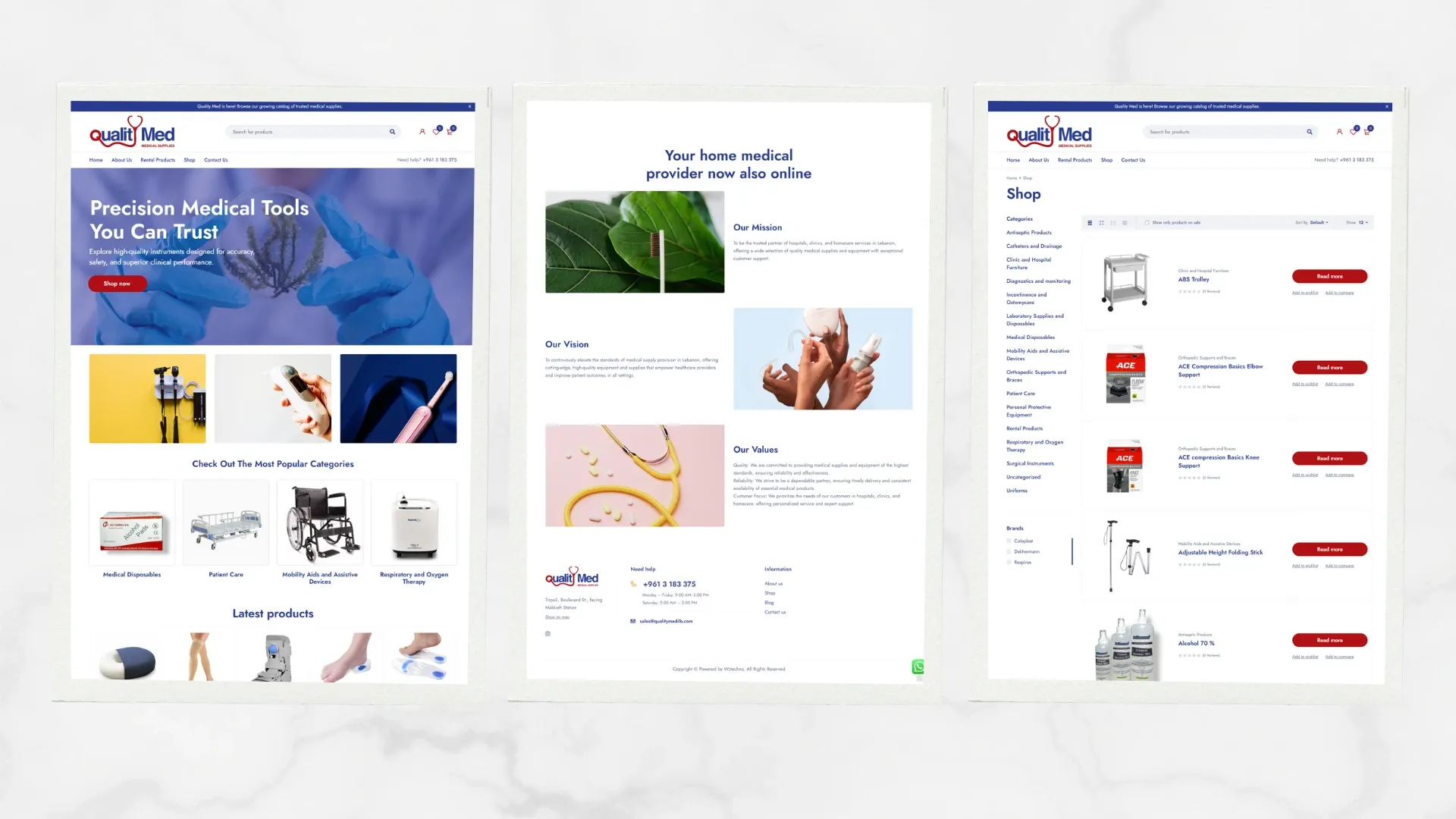 Quality Med website screenshot 1