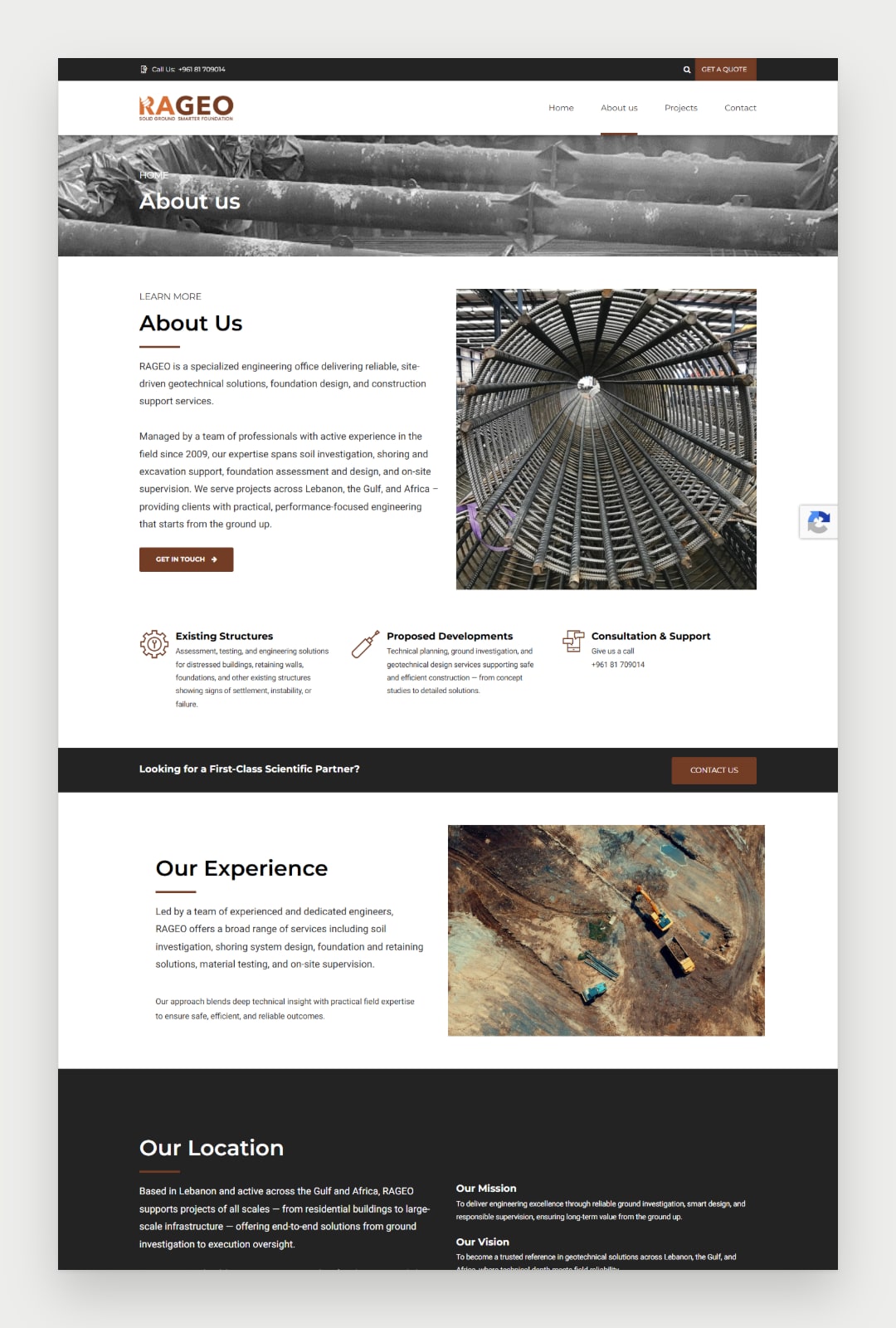 Rageo Engineering website screenshot 3