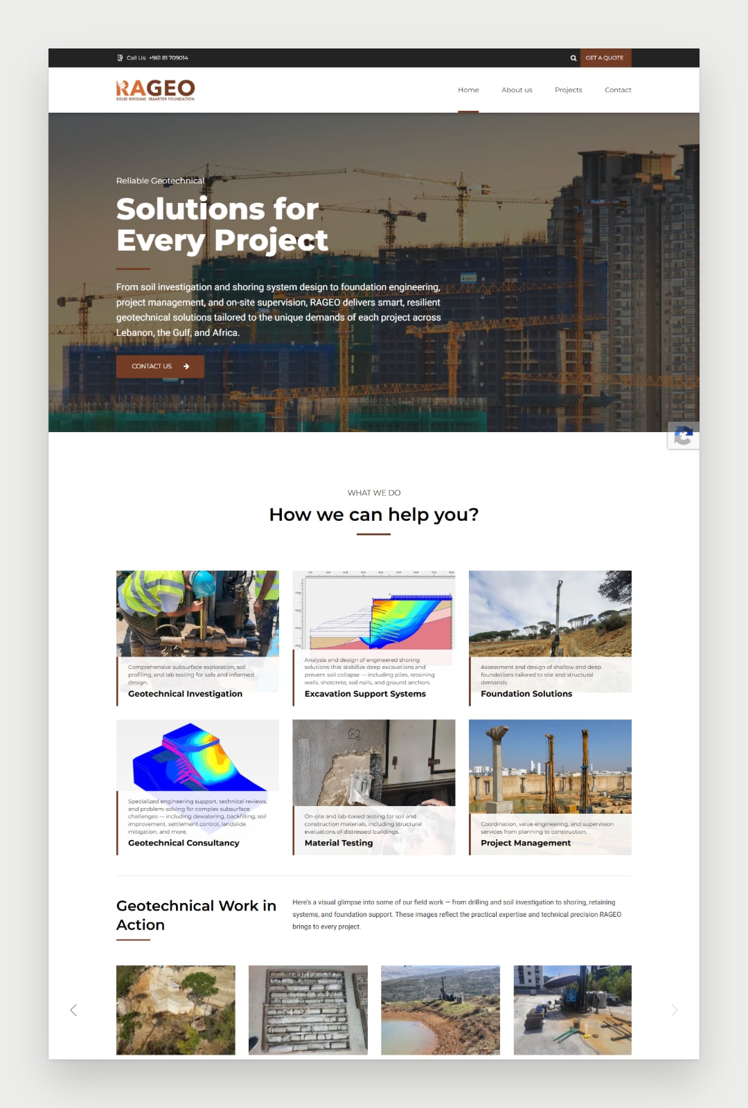 Rageo Engineering website screenshot 2