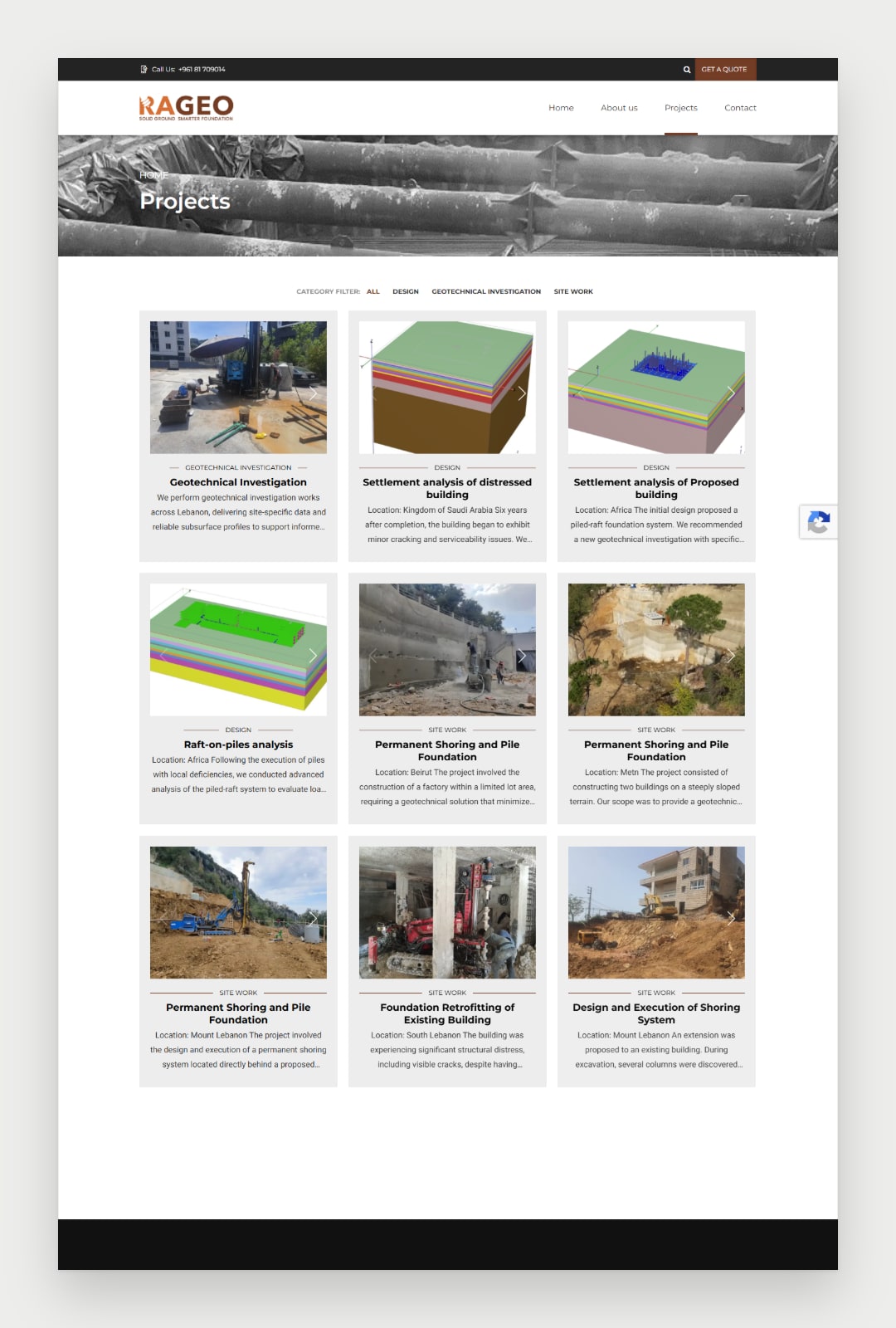 Rageo Engineering website screenshot 4