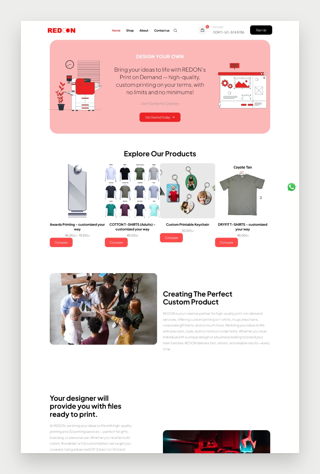 Redon Print website screenshot 2