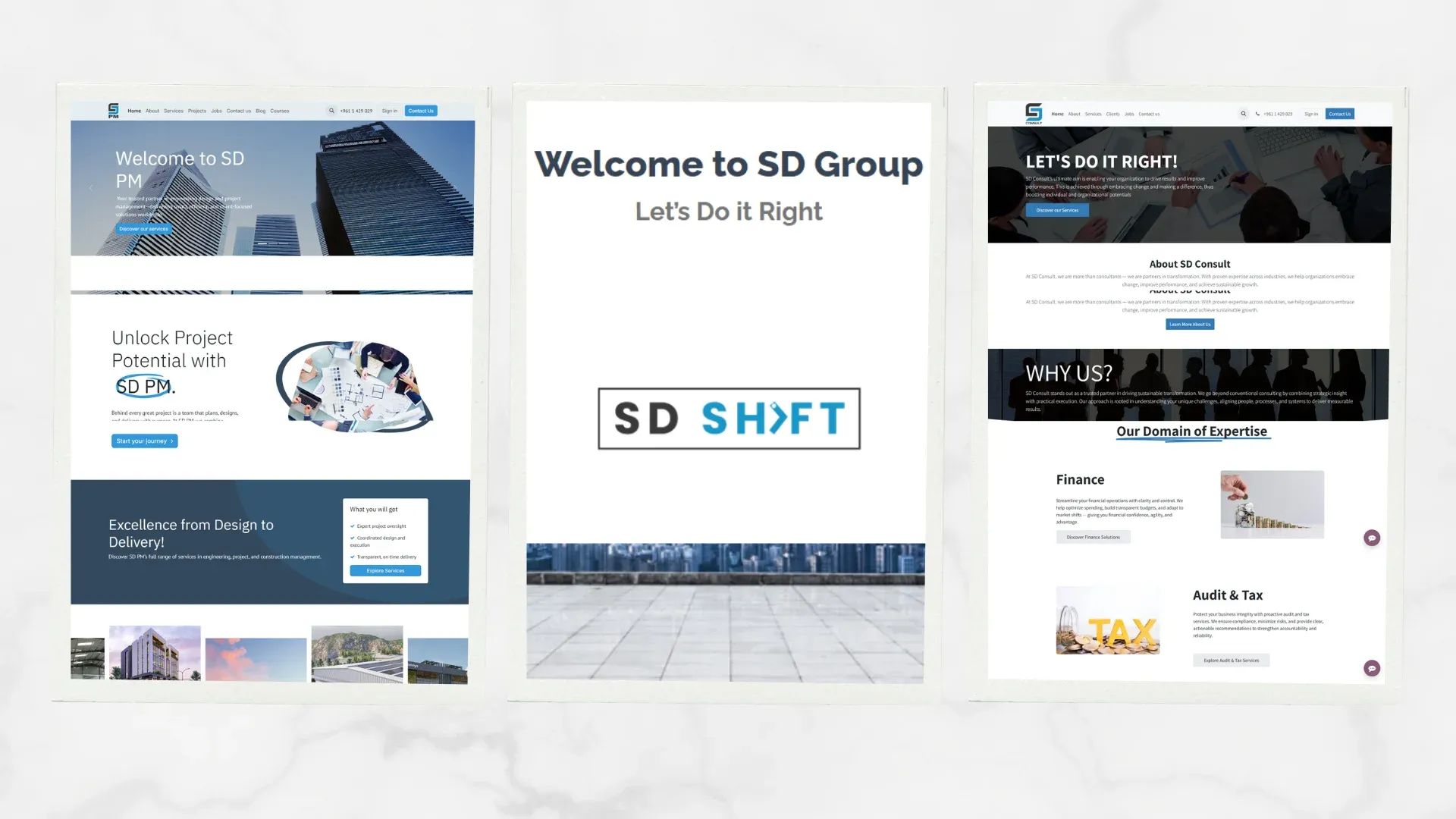 Sd Group website screenshot 1