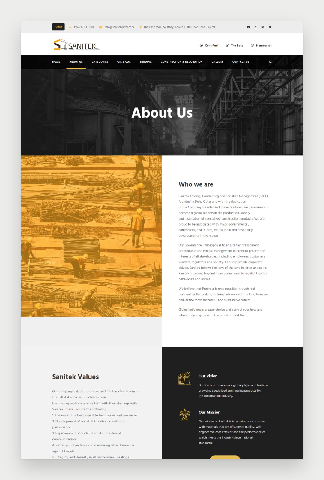 Sanitek Qatar website screenshot 3