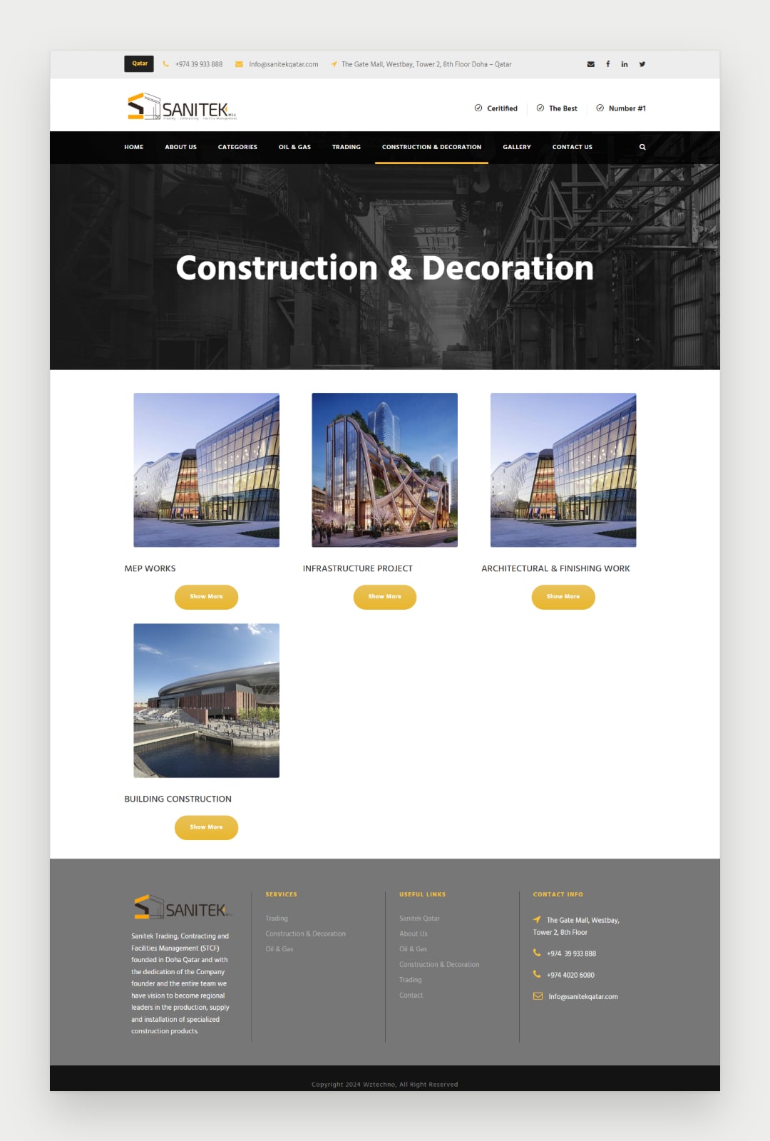 Sanitek Qatar website screenshot 5