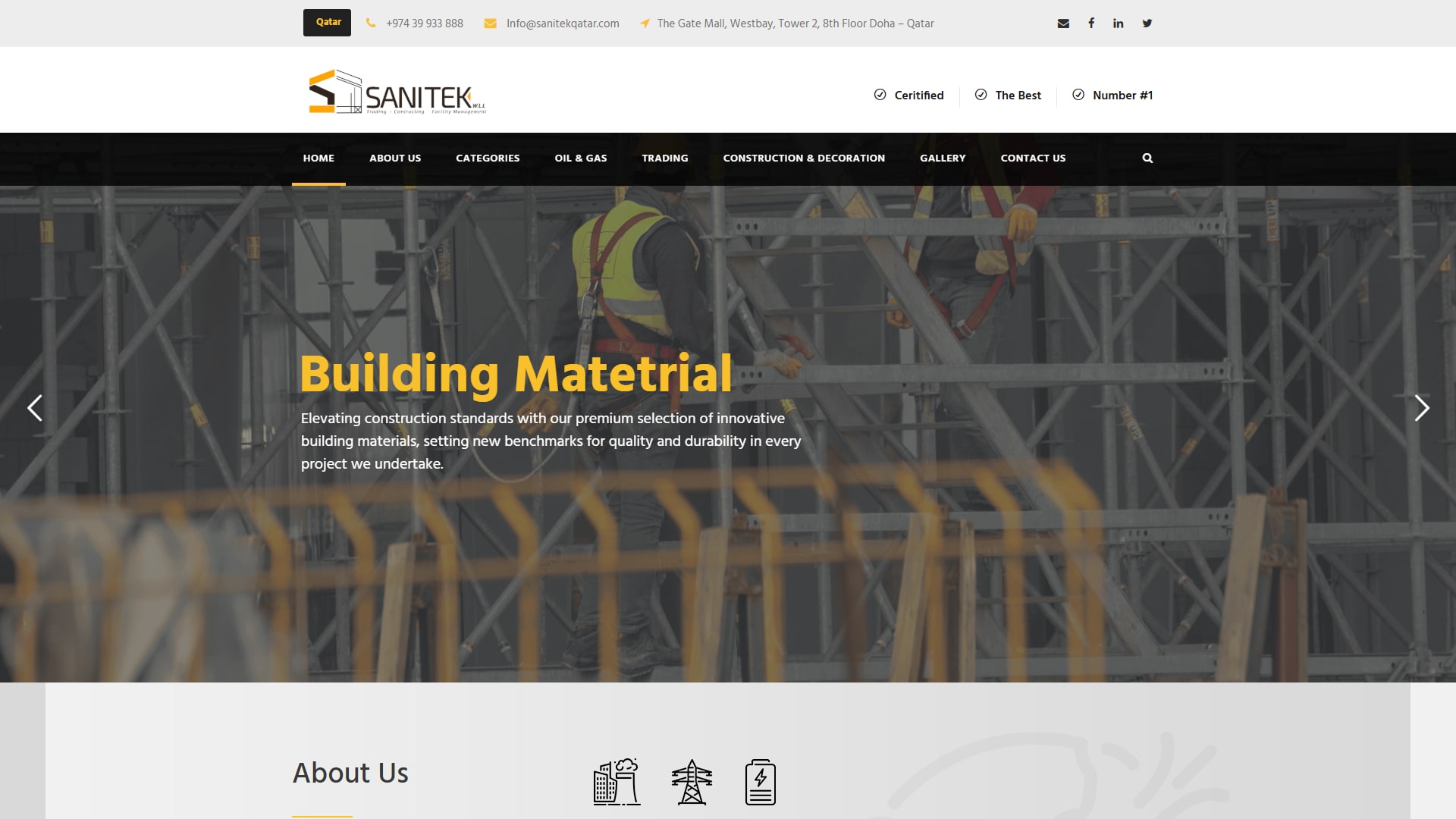 Sanitek Qatar website screenshot 1