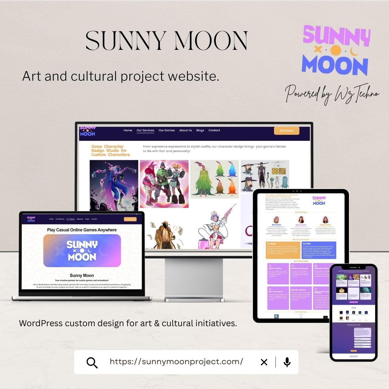 Sunny Moon website screenshot