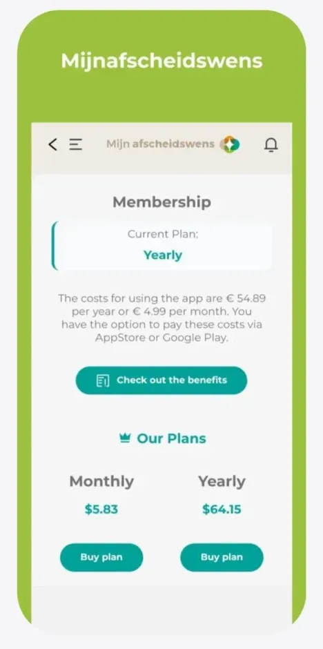 Mijn Afscheidswens app screenshot 3
