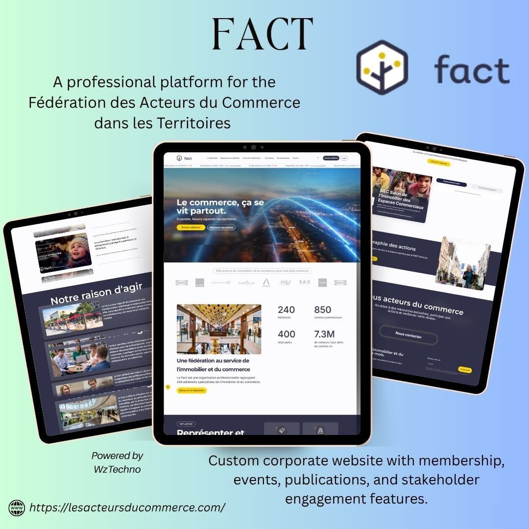 Fédération des Acteurs du Commerce (FACT) website screenshot