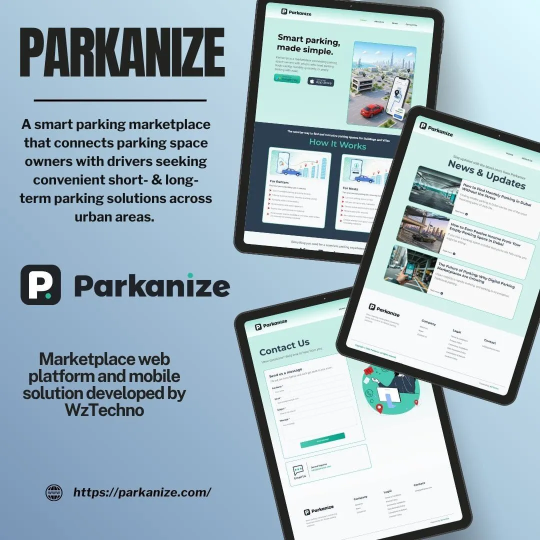 Parkanize website screenshot